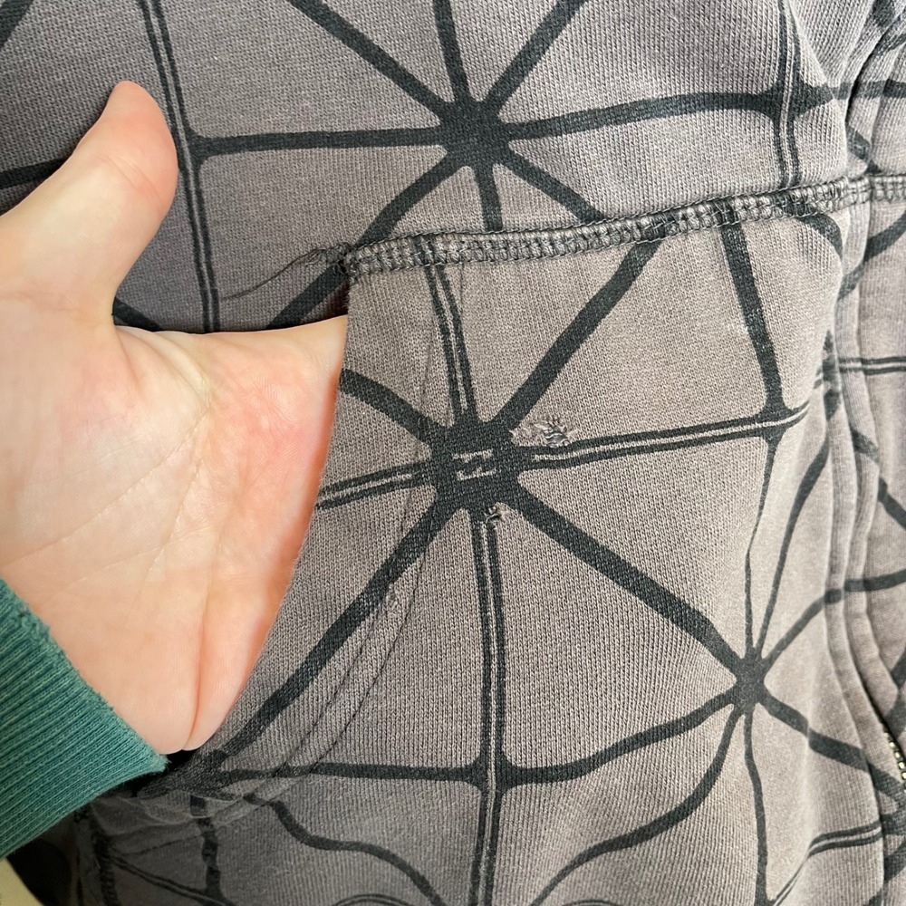 Vintage Billabong Mens Full Zip Geometric Hoodie XL Sherpa‎ Lined Y2K Surf Skate - Picture 5 of 10